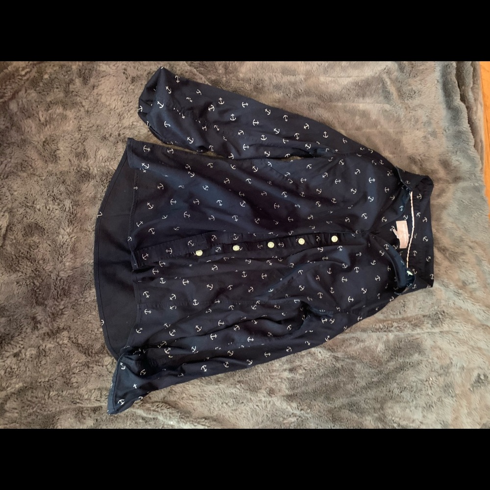 Anchor Pattern LS Button Down